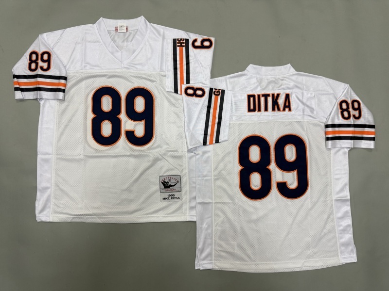 Men 2025 Nike Chicago Bears 89 Ditka white Throwback Limited NFL Jersey style 001